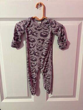kate quinn purple Floral Baby Footed One-Piece